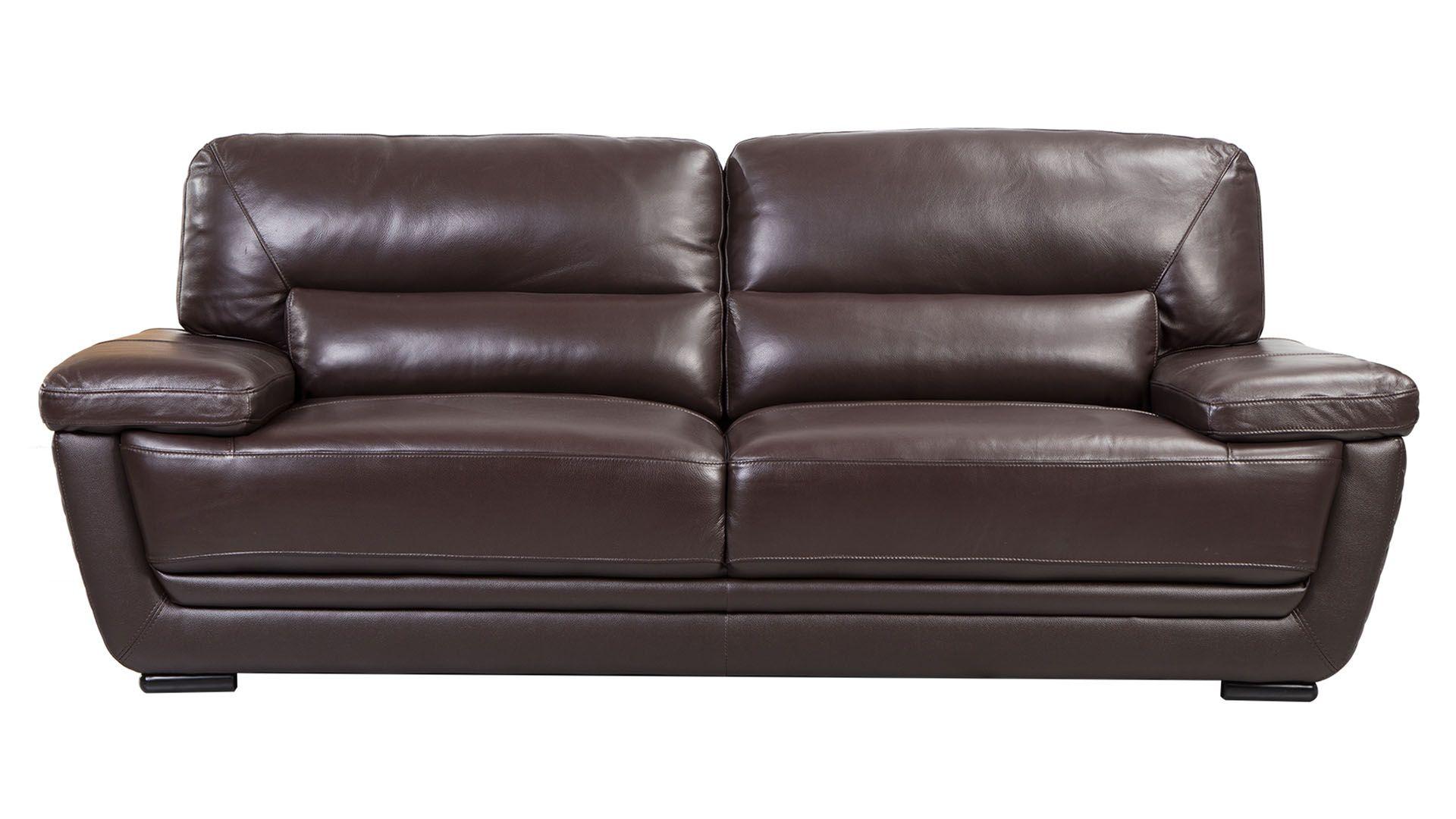 Modern Sofa EK019-DB-SF EK019-DB-SF in Dark Brown Italian Leather