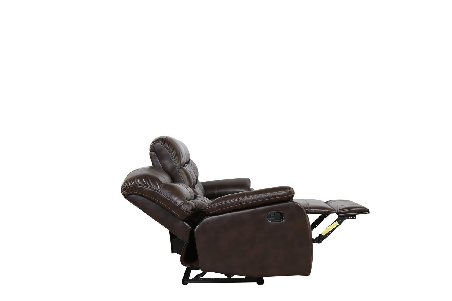 

                    
Buy Dark Brown Leather Air Reclining Sofa & Loveseat Set Modern Global United 5052
