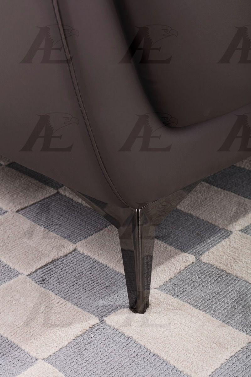 

    
 Order  Dark Brown Microfiber Leather Sofa Set 3Pcs AE628-DB American Eagle Modern
