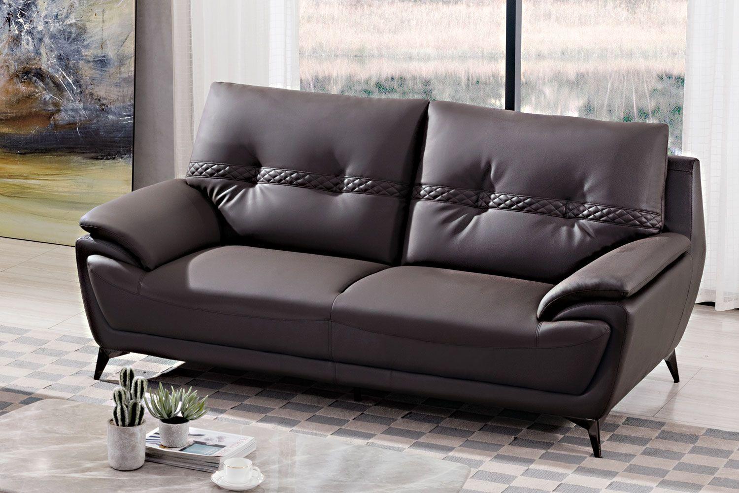 

    
Dark Brown Microfiber Leather Sofa Set 3Pcs AE628-DB American Eagle Modern
