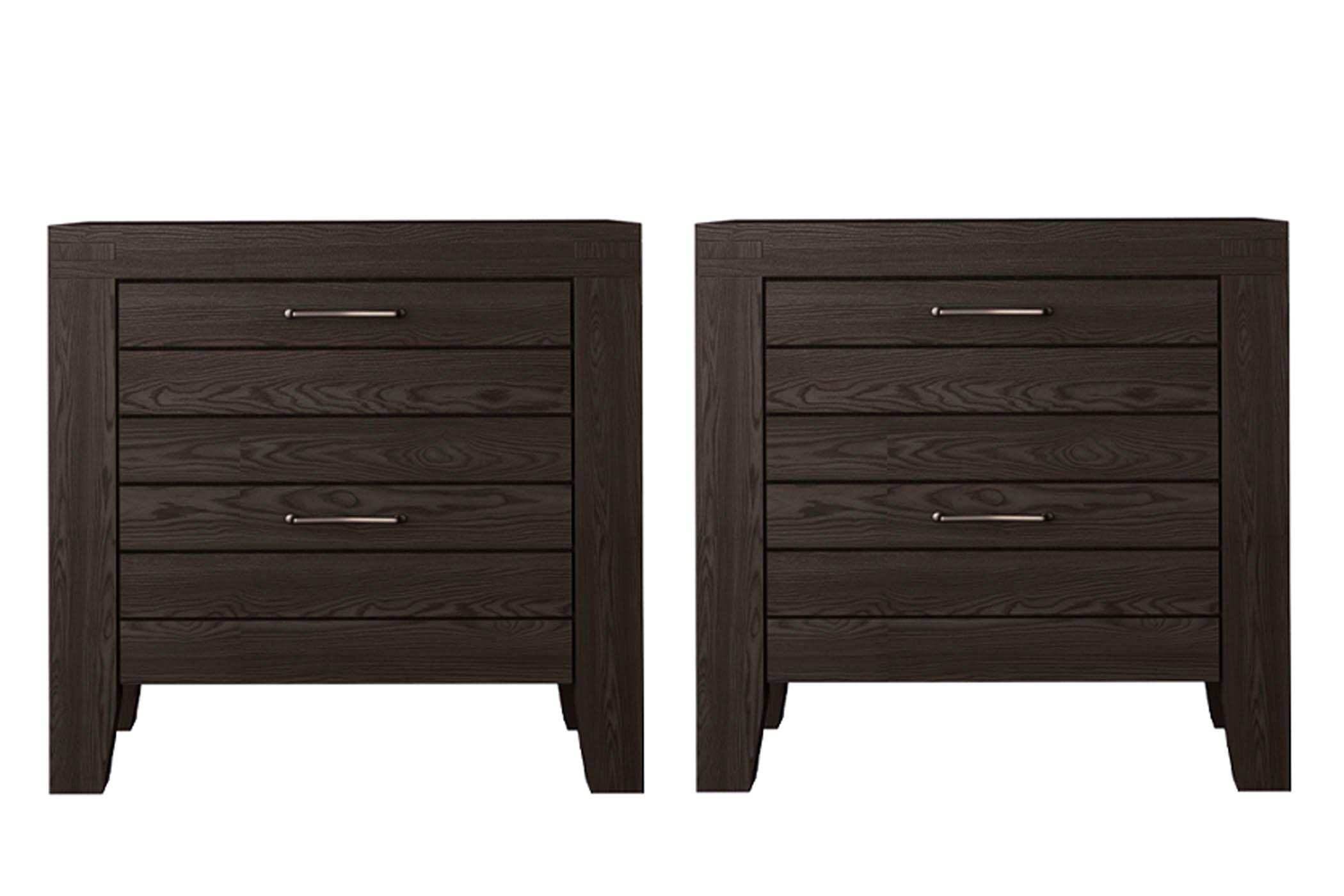 Contemporary, Traditional Nightstand Set CRESTWOOD 1465-120-Set 1465-120-Set in Auburn, Brown 