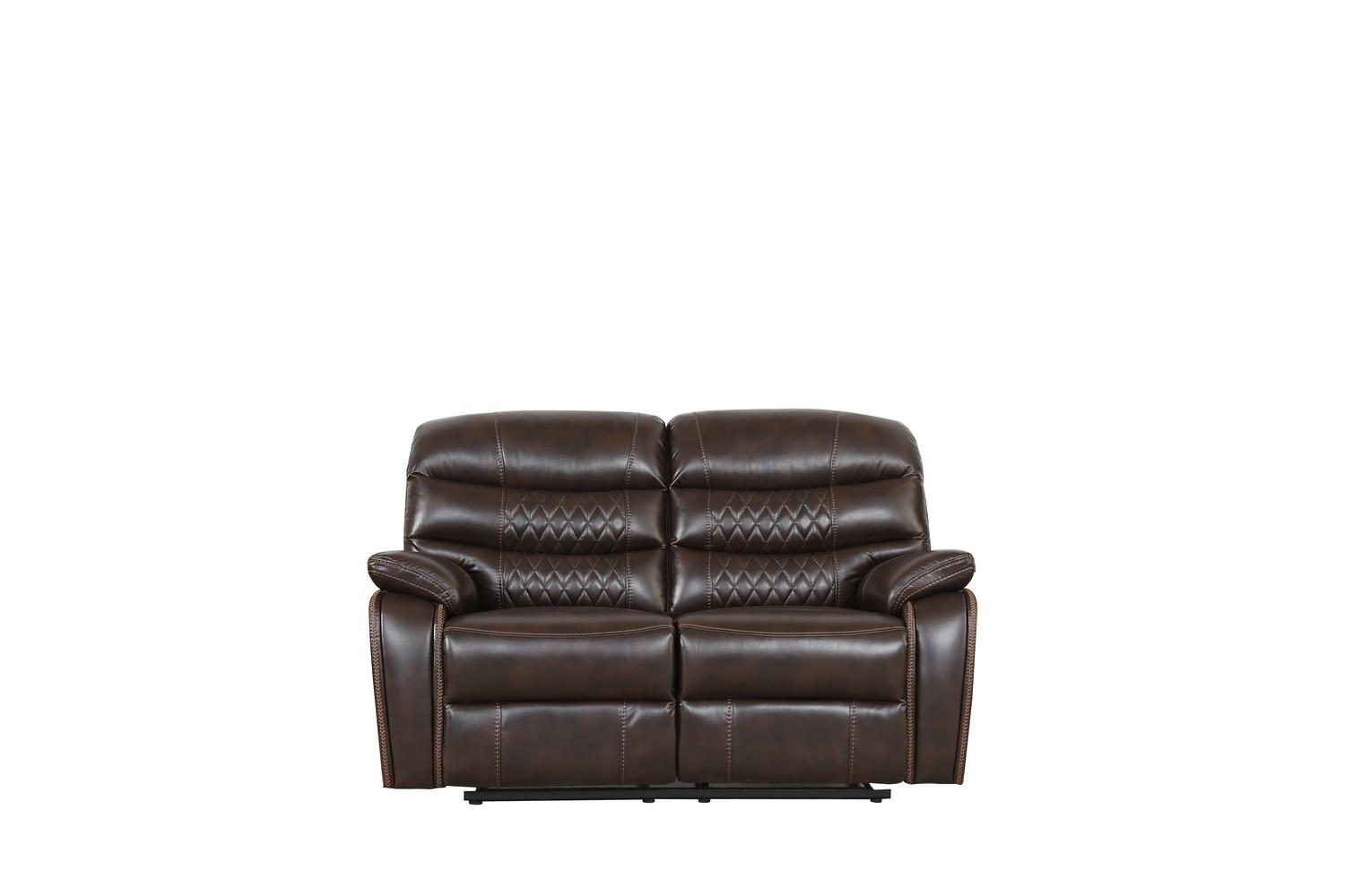 

    
5052-BROWN-Set-3 Dark Brown Leather Air Reclining Sofa Set 3Pcs Modern Global United 5052
