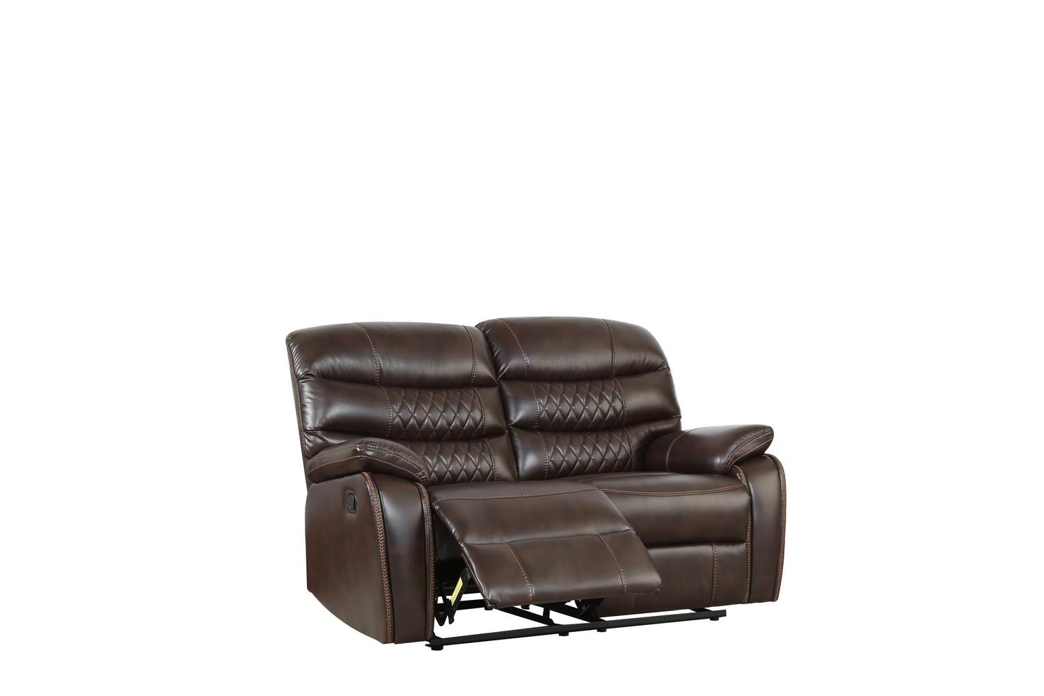 

                    
Buy Dark Brown Leather Air Reclining Sofa Set 3Pcs Modern Global United 5052
