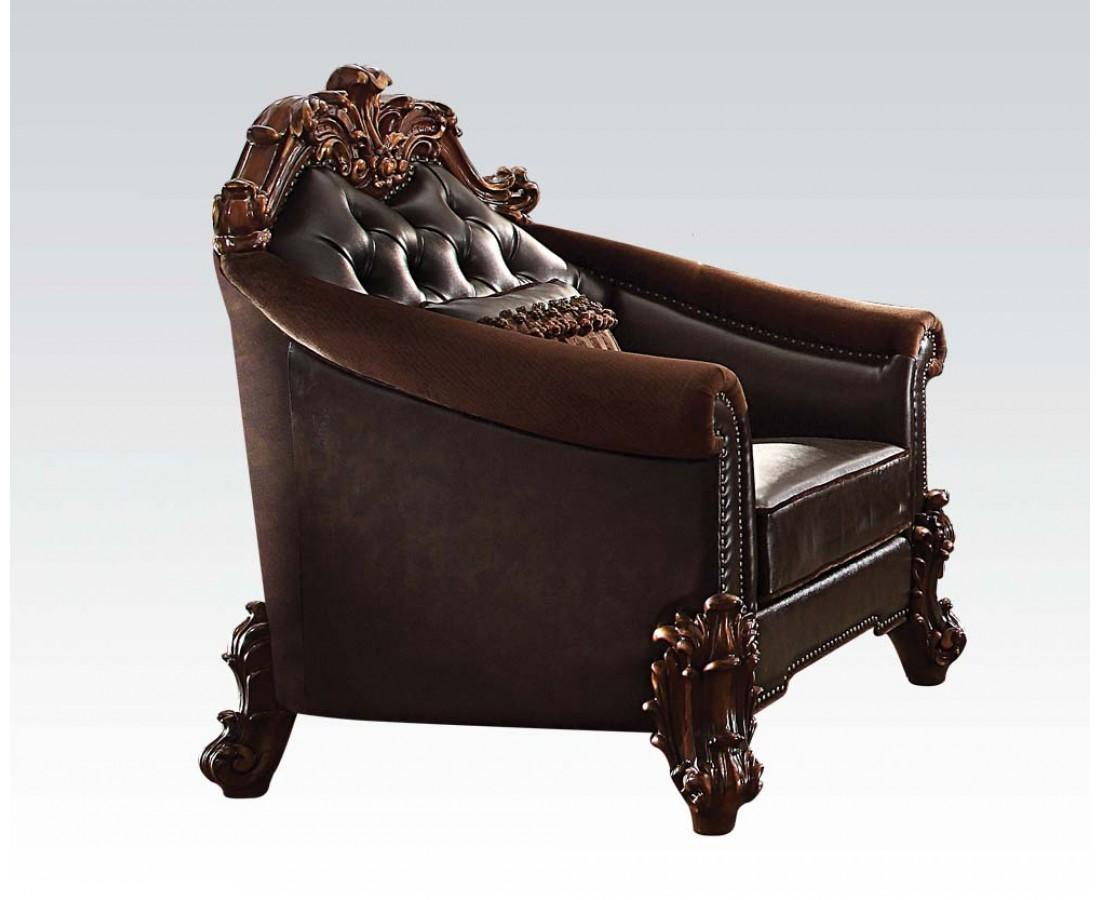 

    
Dark Brown PU & Cherry Arm Chair Victorian Traditional Vendome II-53132 Acme
