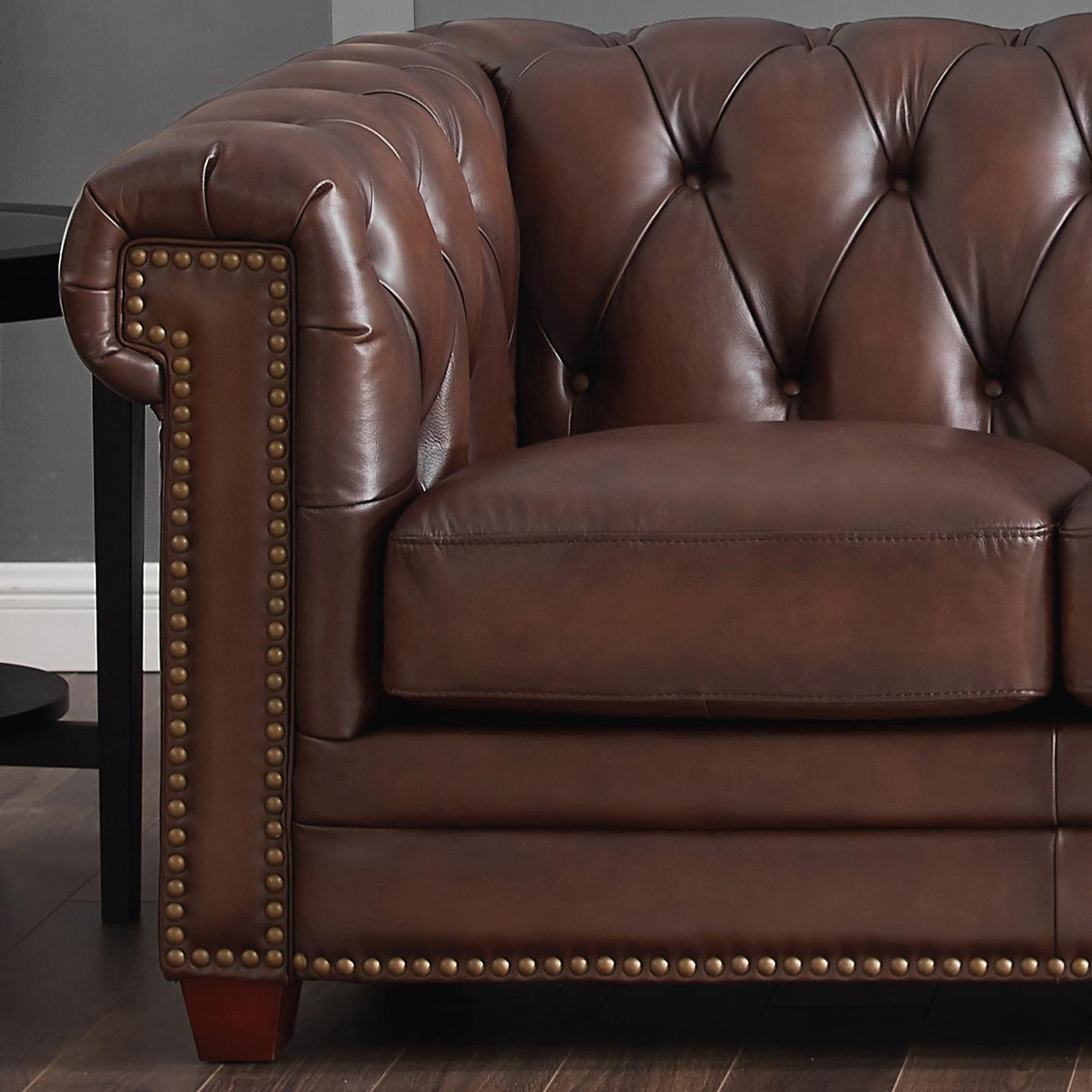

                    
Buy Dark Brown STANWOOD Genuine Leather Sofa Set 3Pcs HYDELINE® Traditional Classic
