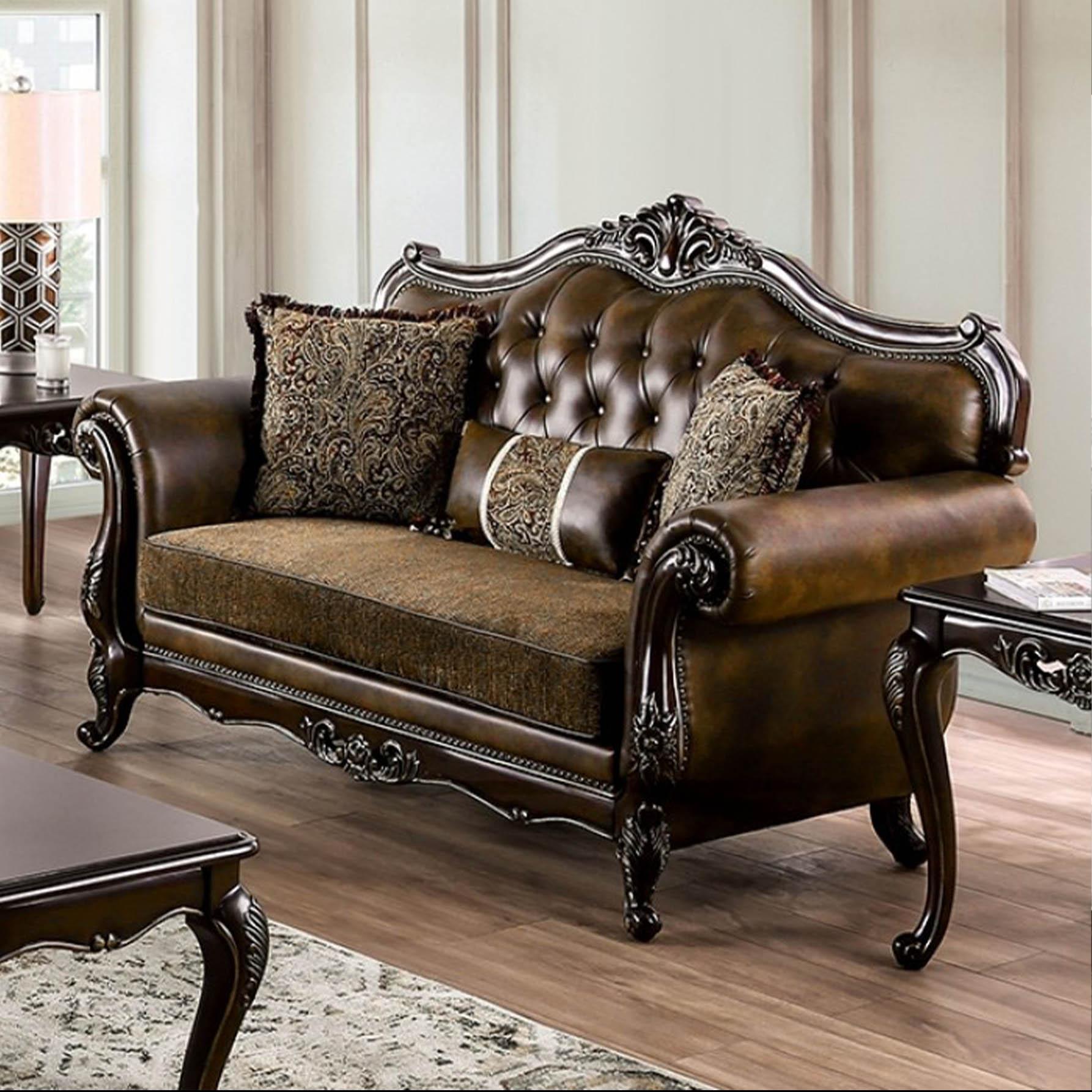 

                    
Furniture of America FM65003BR-LV Loveseat Dark Cherry/Brown Leatherette Purchase 
