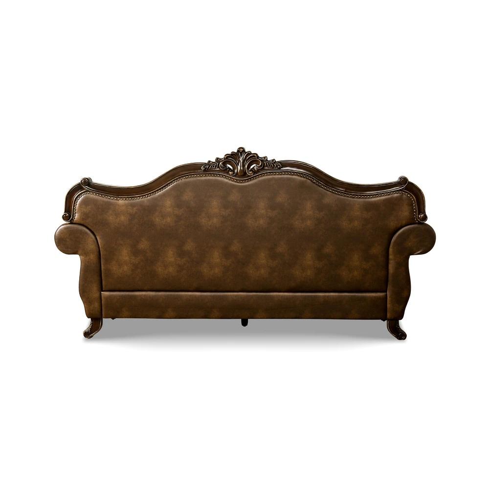 

    
Furniture of America FM65003BR-SF Sofa Dark Cherry/Brown FM65003BR-SF
