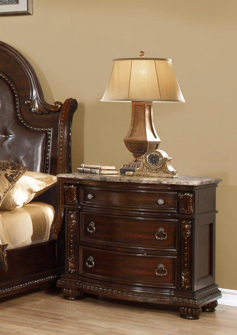 

    
McFerran Furniture B9505 Sleigh Bedroom Set Dark Cherry B9505-CK-NDMC-5PC
