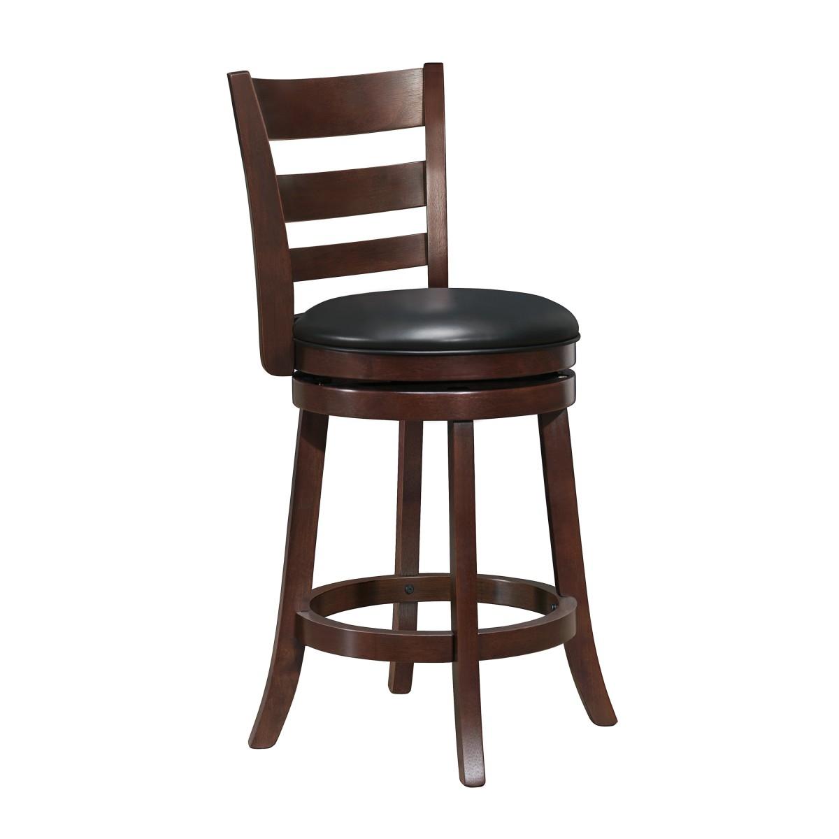 

    
Dark Cherry Swivel Counter Height Chair Set 4 EDMOND 1144E-24S Homelegance
