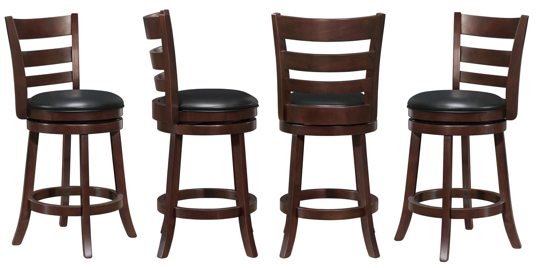 

    
Dark Cherry Swivel Counter Height Chair Set 4 EDMOND 1144E-24S Homelegance
