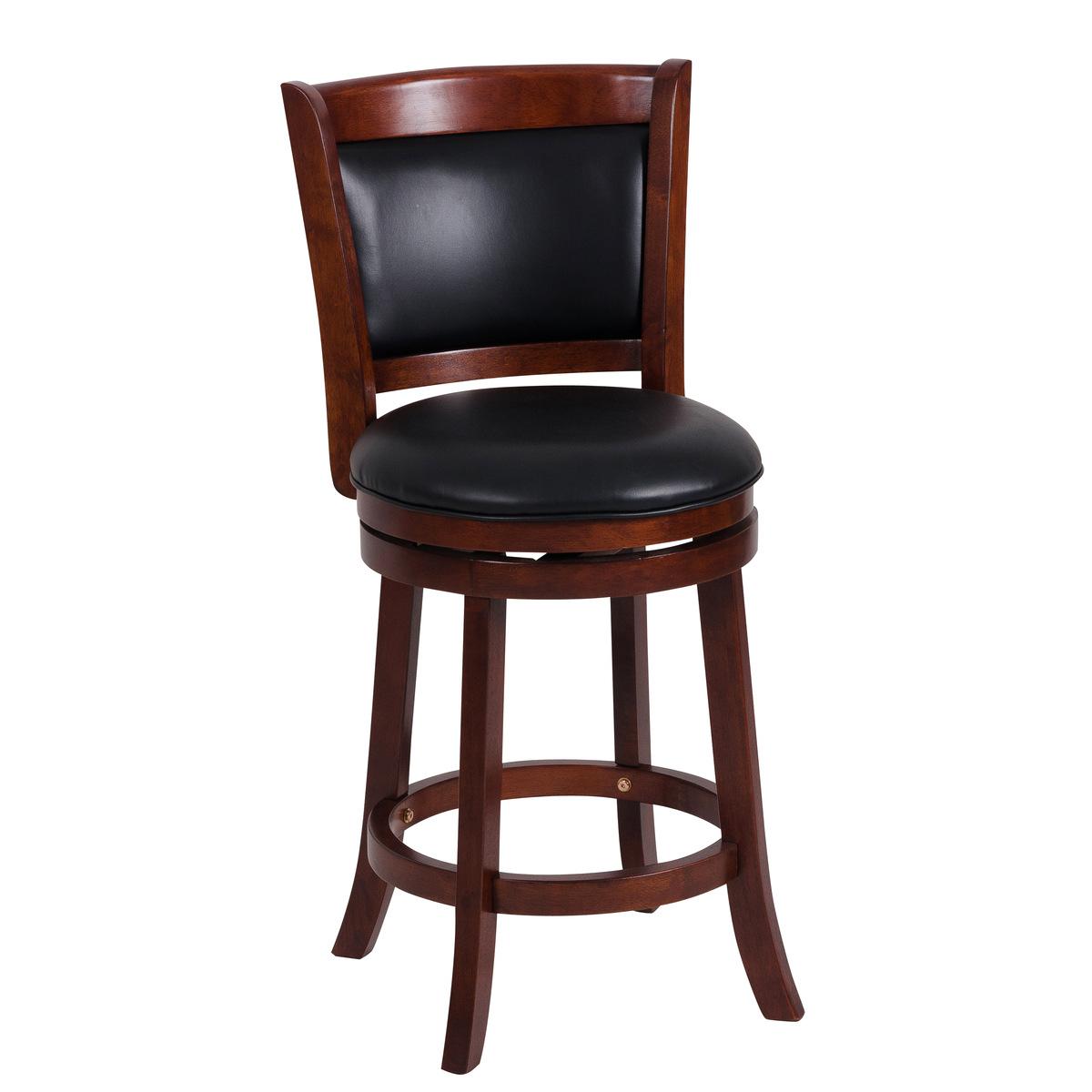 

    
Dark Cherry Swivel Counter Height Chair Set 4 SHAPEL 1131-24S Homelegance Modern
