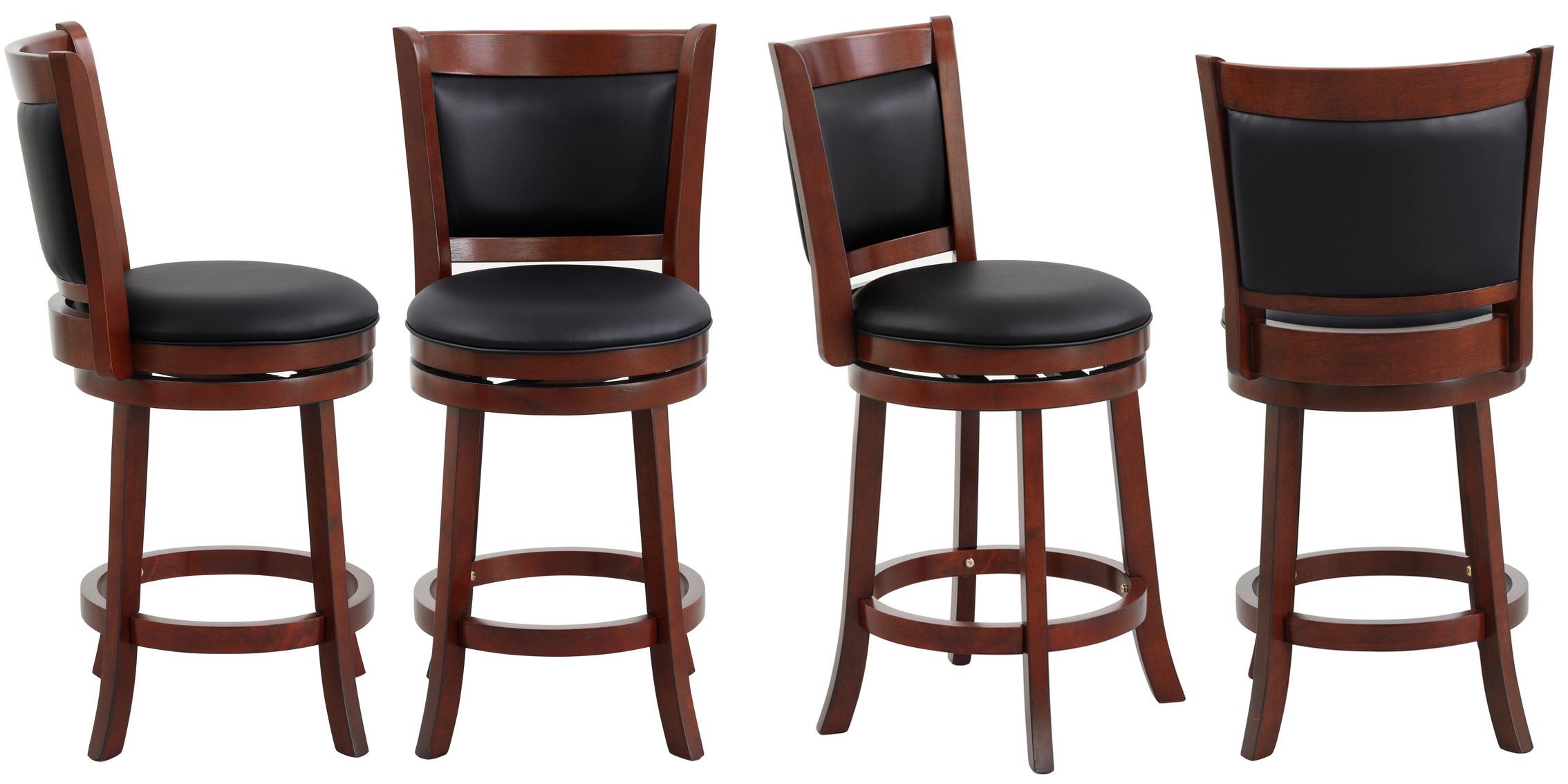 Traditional, Casual Dining Chair Set SHAPEL 1131-24S-Set-4 in Dark Cherry Faux Leather