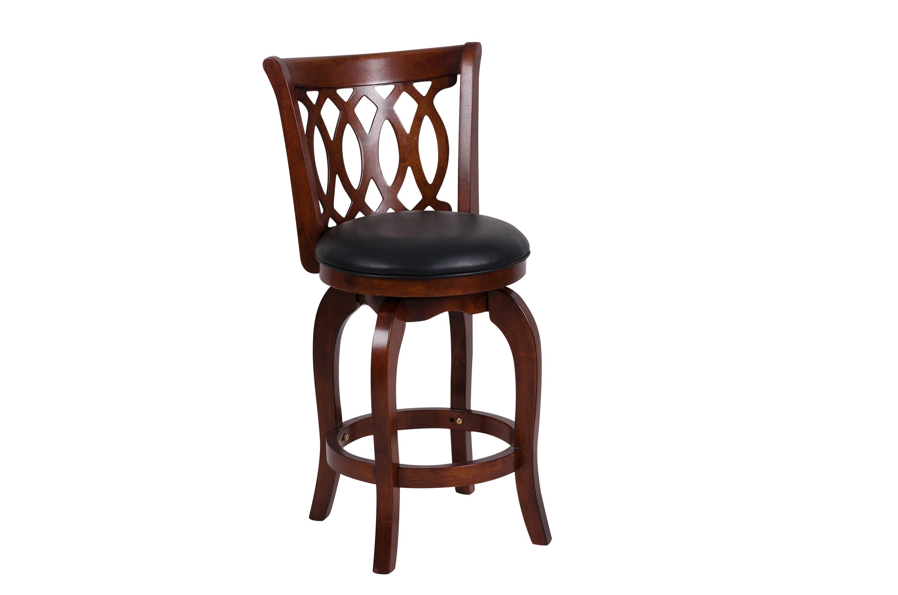 

    
Dark Cherry Swivel Counter Height Chair Set 4 SHAPEL 1133-24S Homelegance Modern
