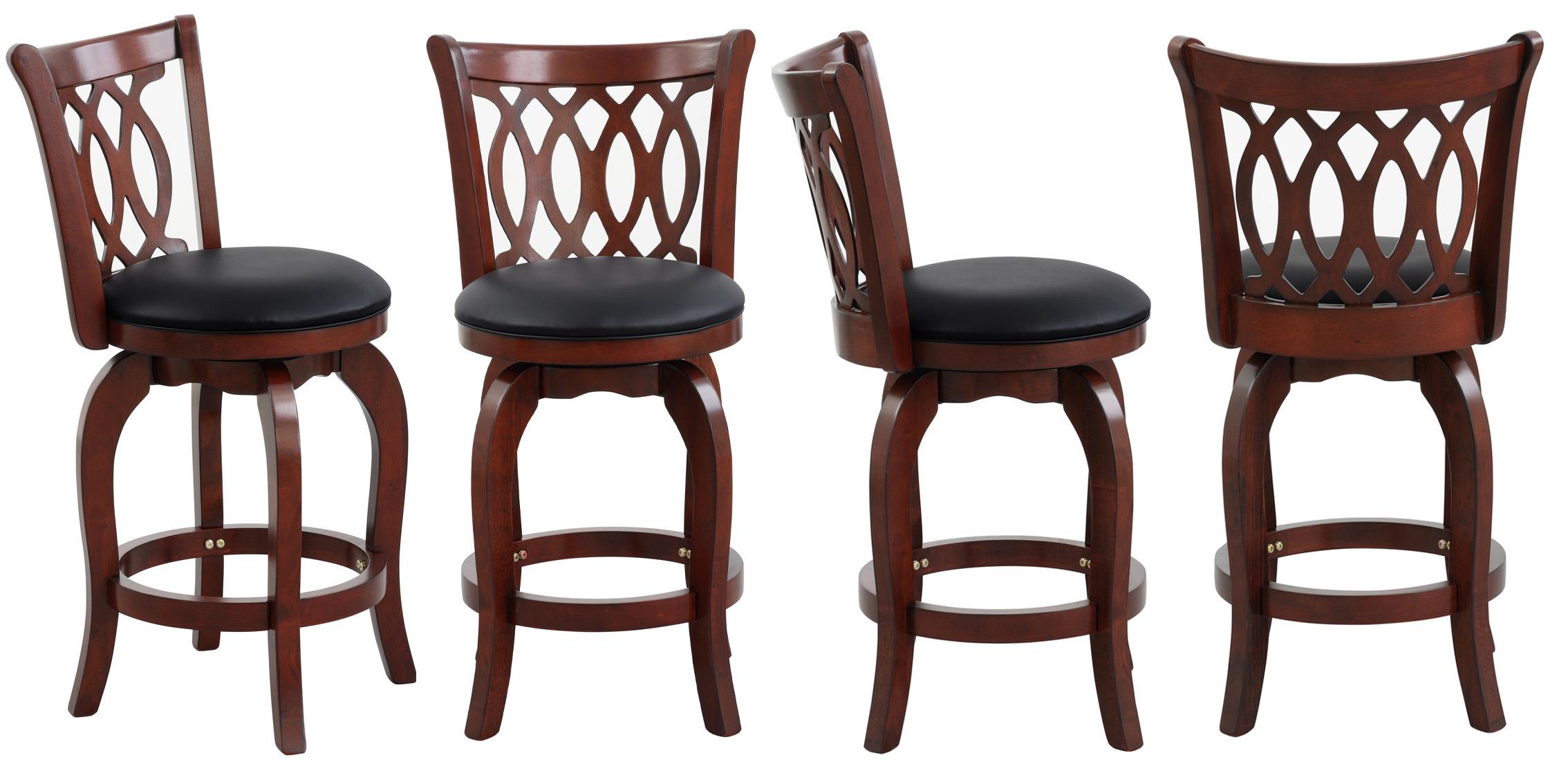 

    
Dark Cherry Swivel Counter Height Chair Set 4 SHAPEL 1133-24S Homelegance Modern
