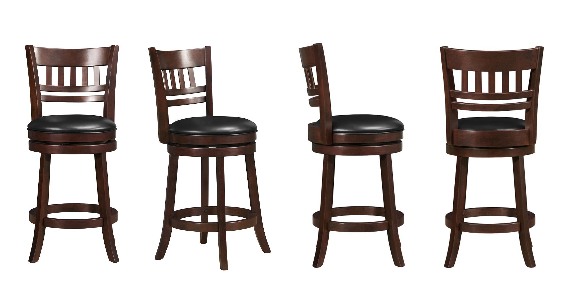 

    
Dark Cherry Swivel Counter Height Chair Set 4 EDMOND 1140E-24SHomelegance Modern
