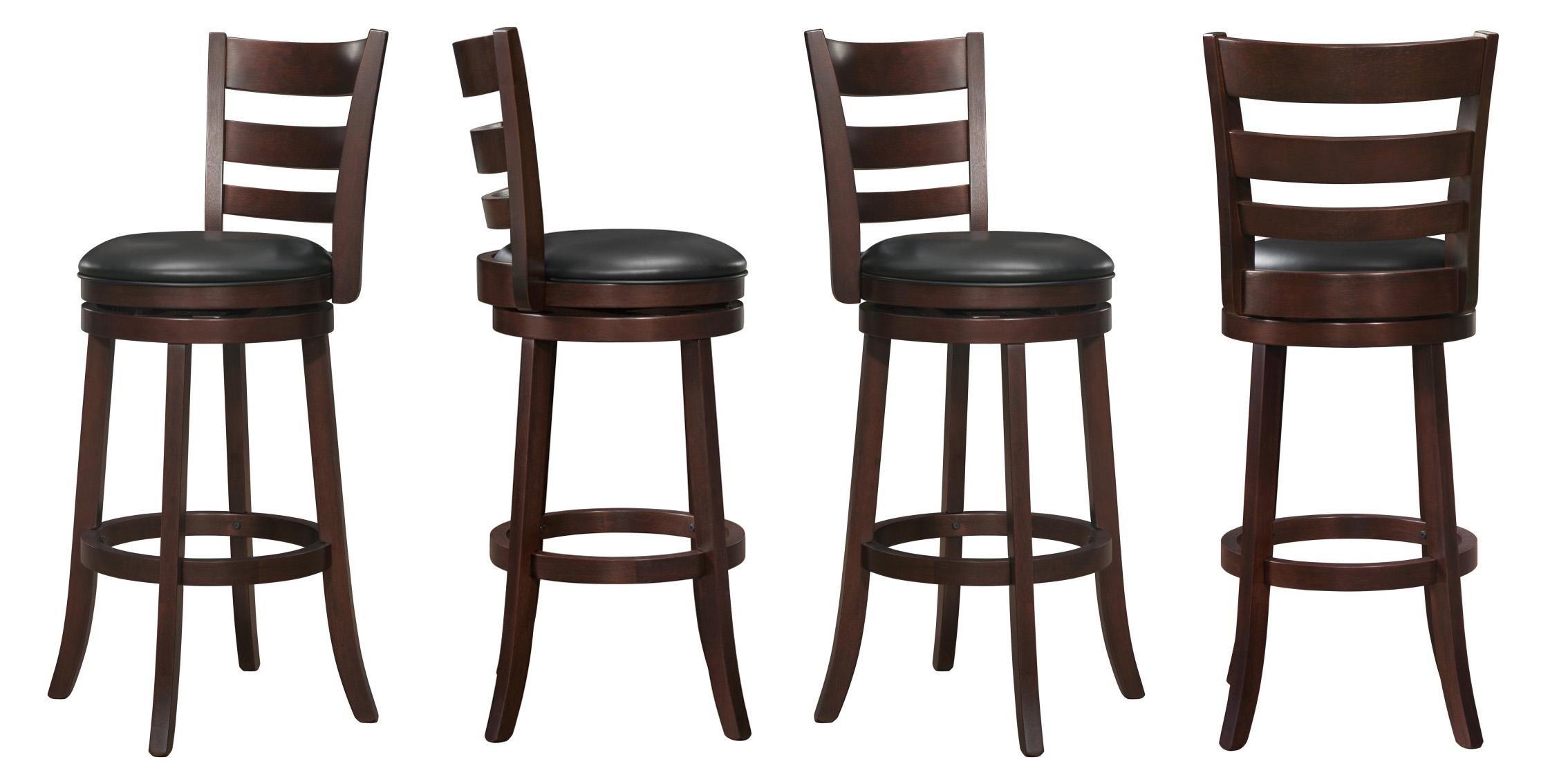 Traditional, Casual Dining Chair Set EDMOND 1144E-29S-Set-4 in Dark Cherry Faux Leather