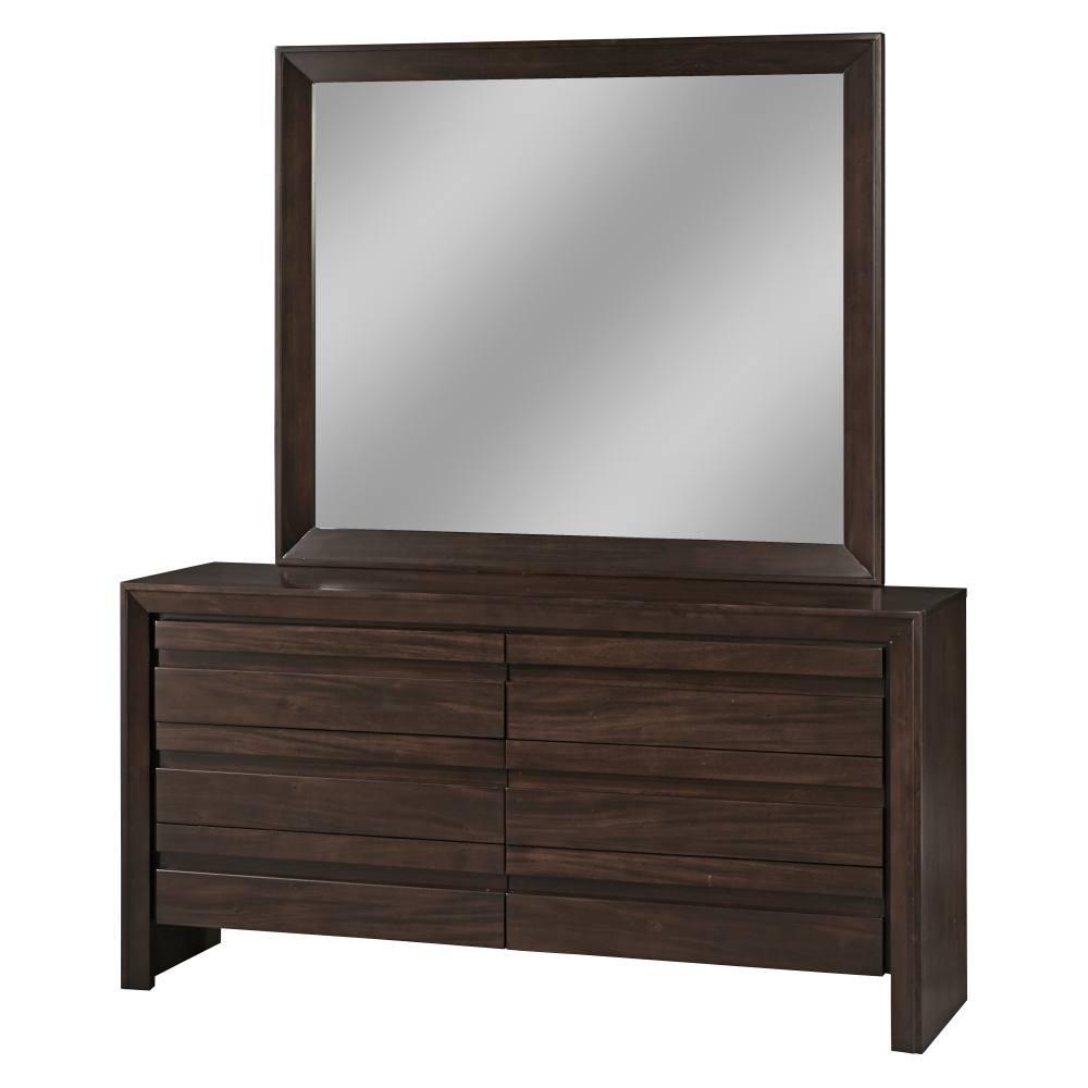 

    
Dark Chocolate Finish Dresser & Mirror Set 2Pcs  ELEMENT by Modus Furniture
