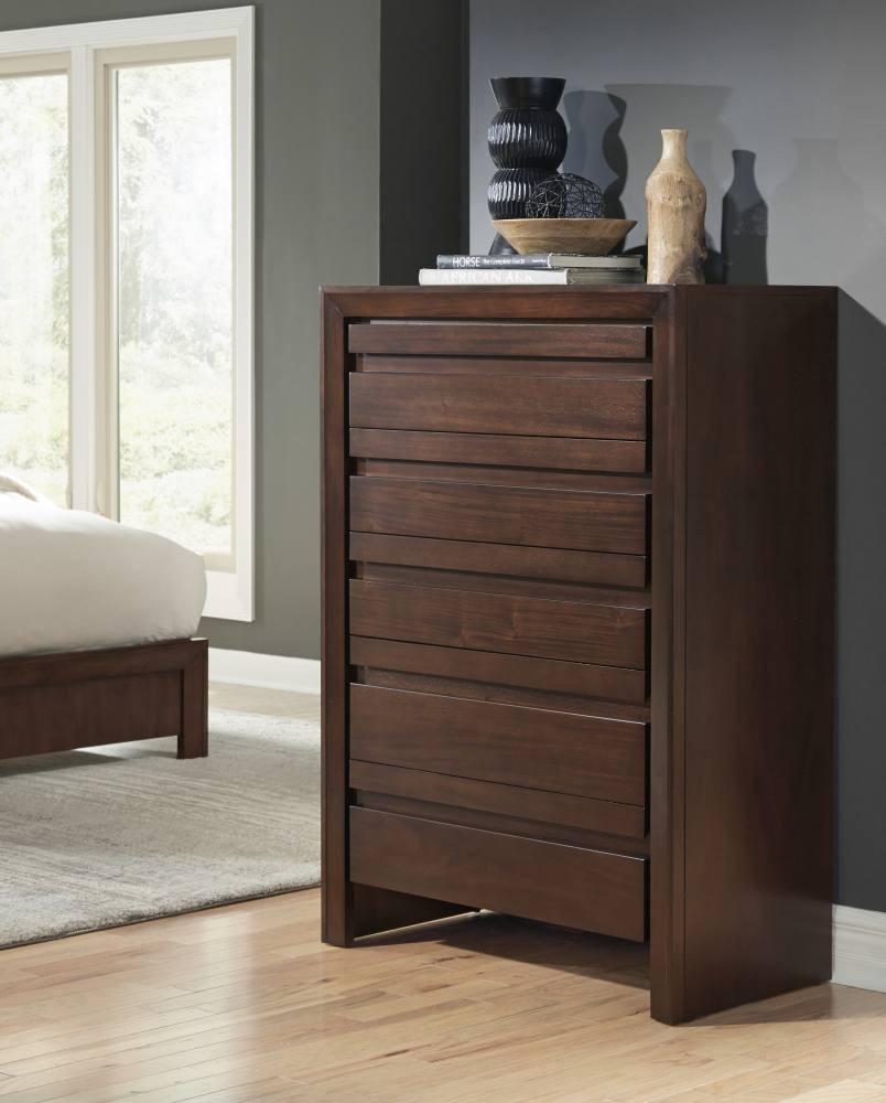 

    
Dark Chocolate Finish Five Drawers Chest ELEMENT by Modus Furniture

