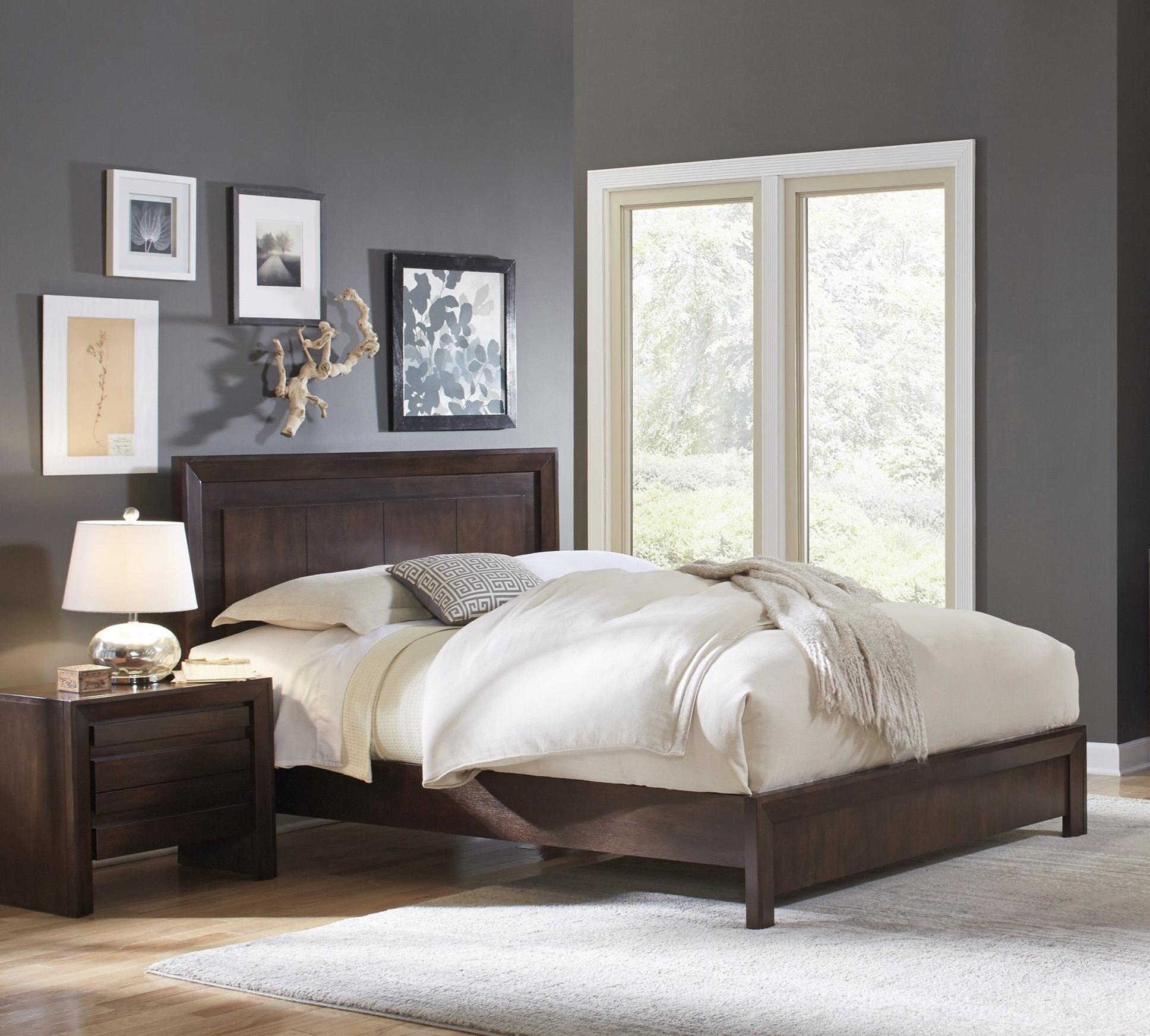 

    
Dark Chocolate Finish Platform King Bedroom Set 3Pcs ELEMENT by Modus Furniture
