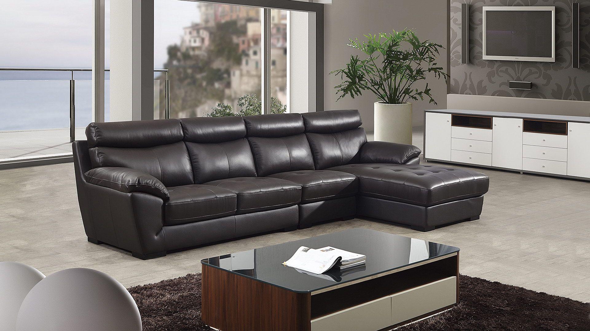 

    
Dark Chocolate Italian Leather Sectional Sofa LEFT EK-L021-DC American Eagle
