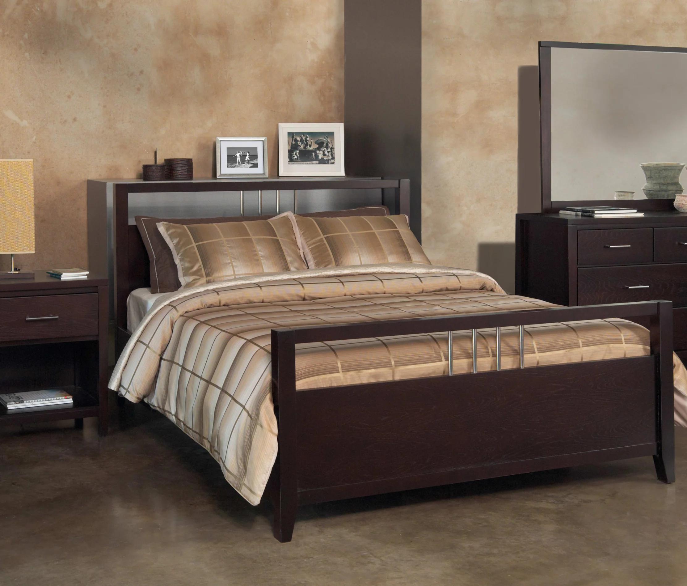 

    
Dark Espresso Finish Birch Wood Veneer King Storage Bedroom Set 3Pcs NEVIS by Modus Furniture

