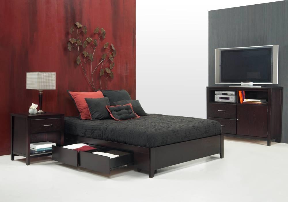 

                    
Buy Dark Espresso Finish CAL King Storage Bed SIMPLE by Modus Furniture
