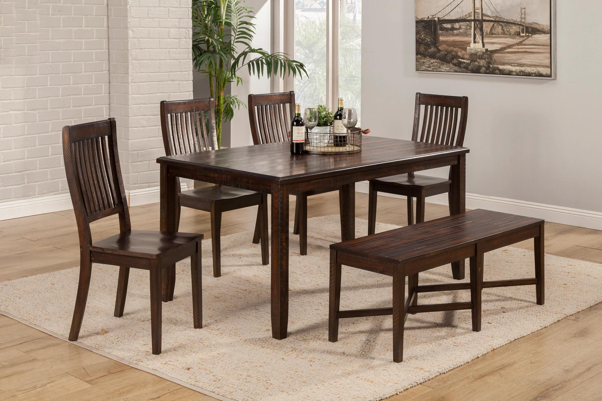 Casual, Transitional Dining Table Set RUSTICA 4122 in Espresso 