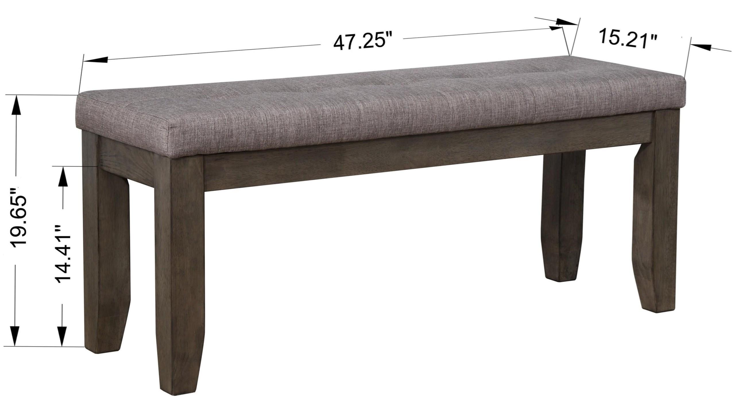 

    
Dark Gray Dining Bench by Crown Mark Bardstown 2152GY-BENCH
