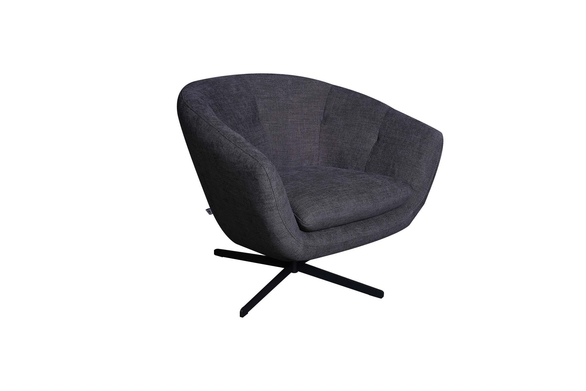 Modern Swivel Chair 599 Allison 59906MF31249A in Dark Gray Fabric