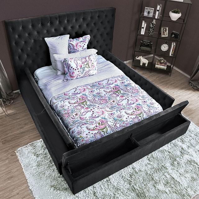 

    
Furniture of America Davida Platform Bed Dark Gray CM7897DG-EK
