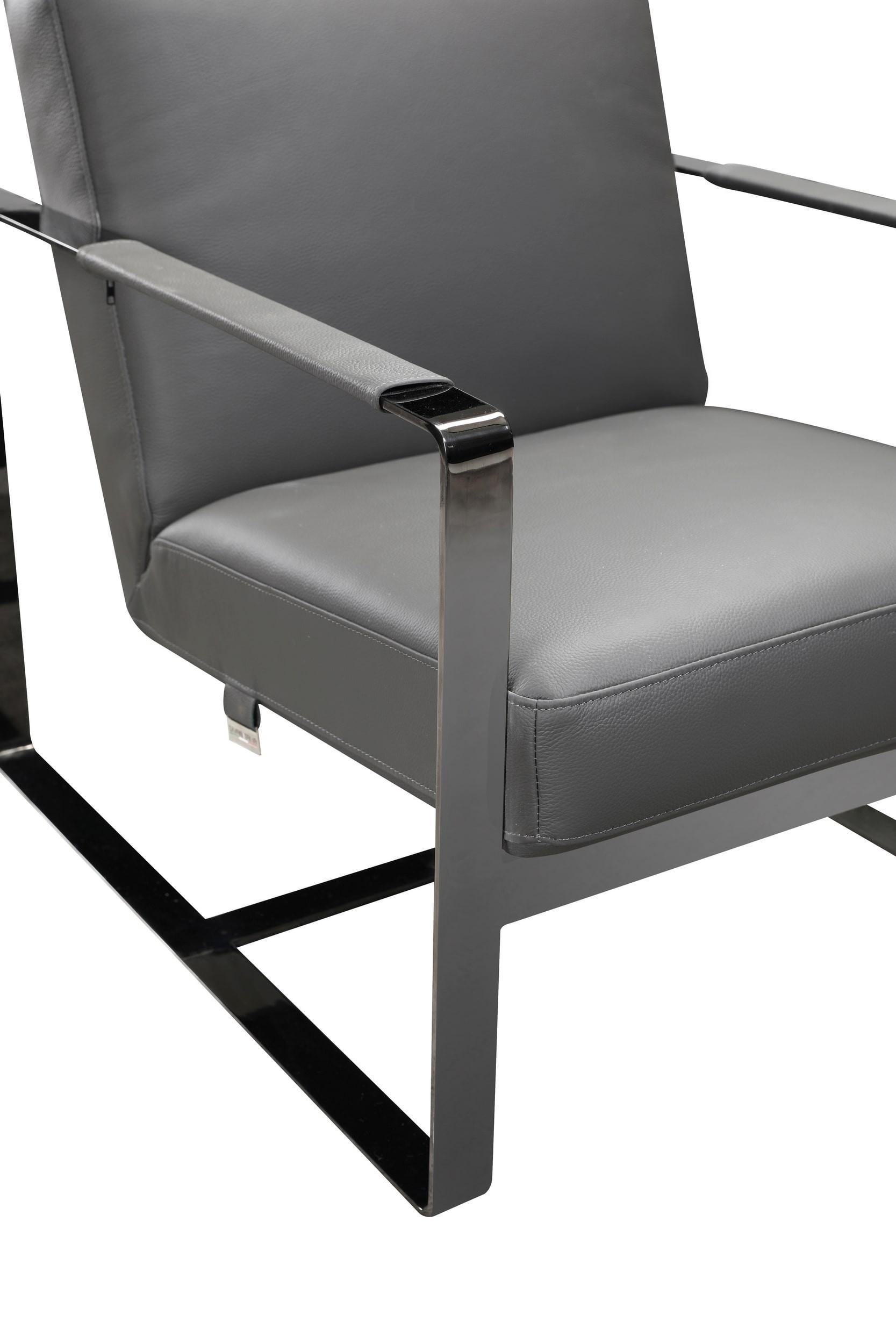 

    
C67-DARK-GREY-CH Dark Gray Genuine Italian Leather Accent Chair Contemporary Global United C67

