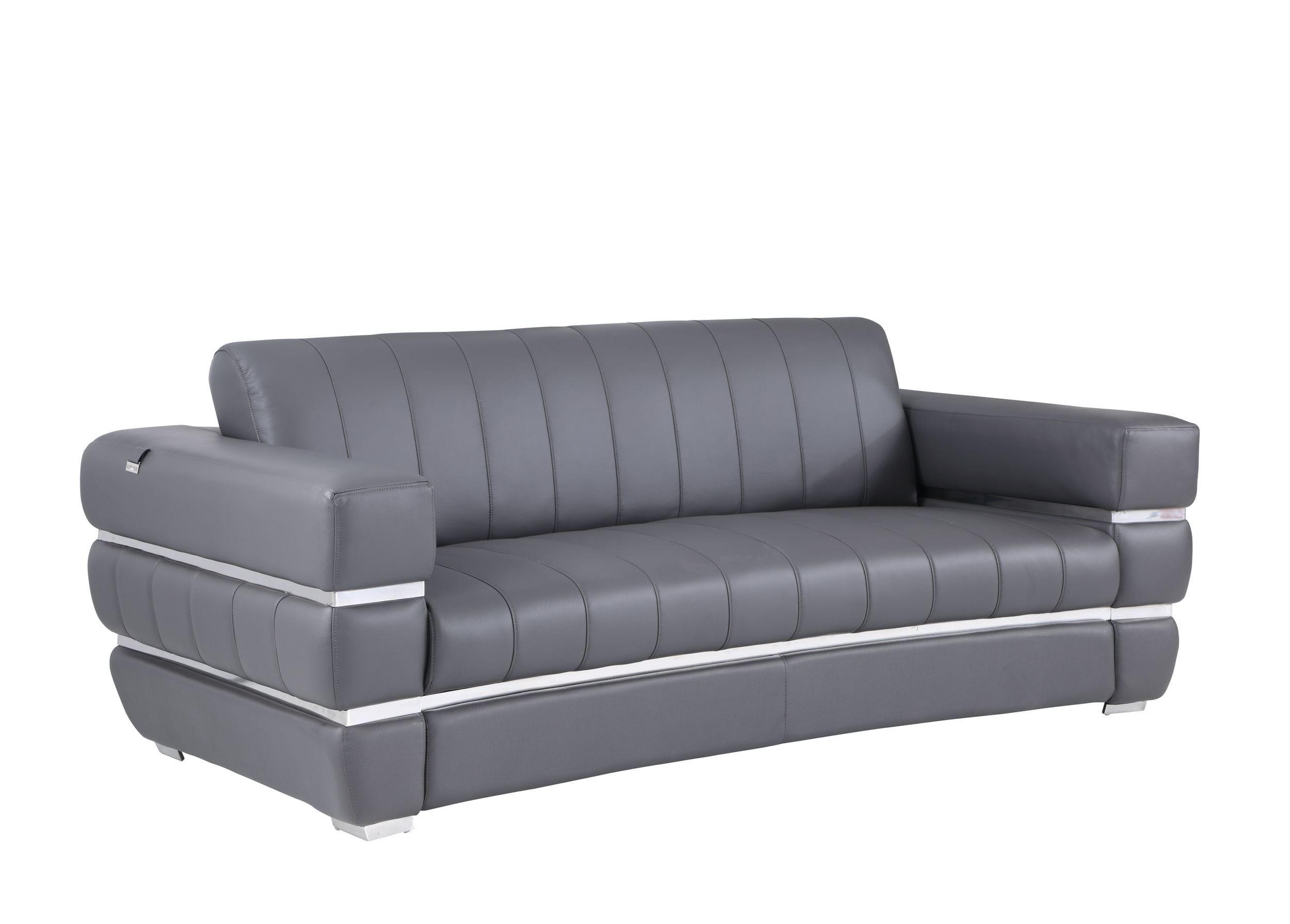 Contemporary Sofa 904 904-DK_GRAY-S in Gray Leather