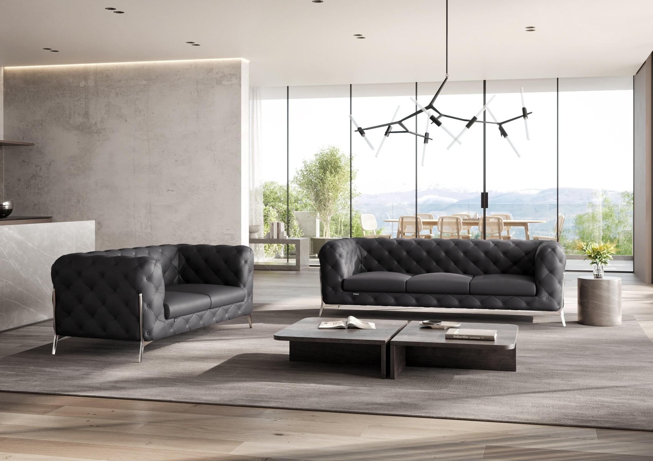 

    
 Photo  Dark Gray Genuine Italian Leather Sofa Contemporary 970 Global United
