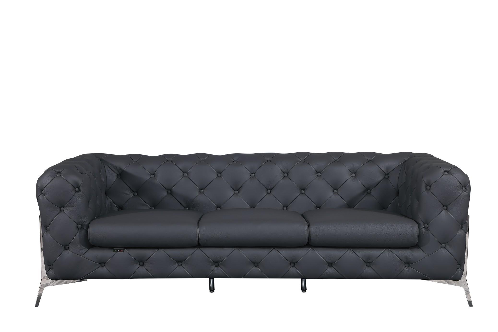 

    
Dark Gray Genuine Italian Leather Sofa Contemporary 970 Global United
