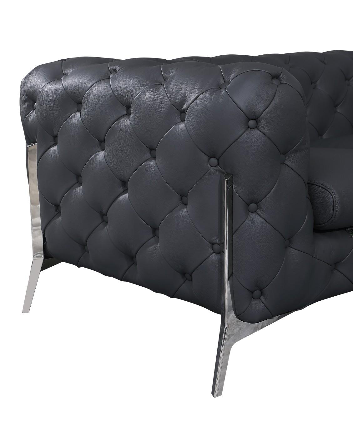 

    
 Order  Dark Gray Genuine Italian Leather Sofa Contemporary 970 Global United
