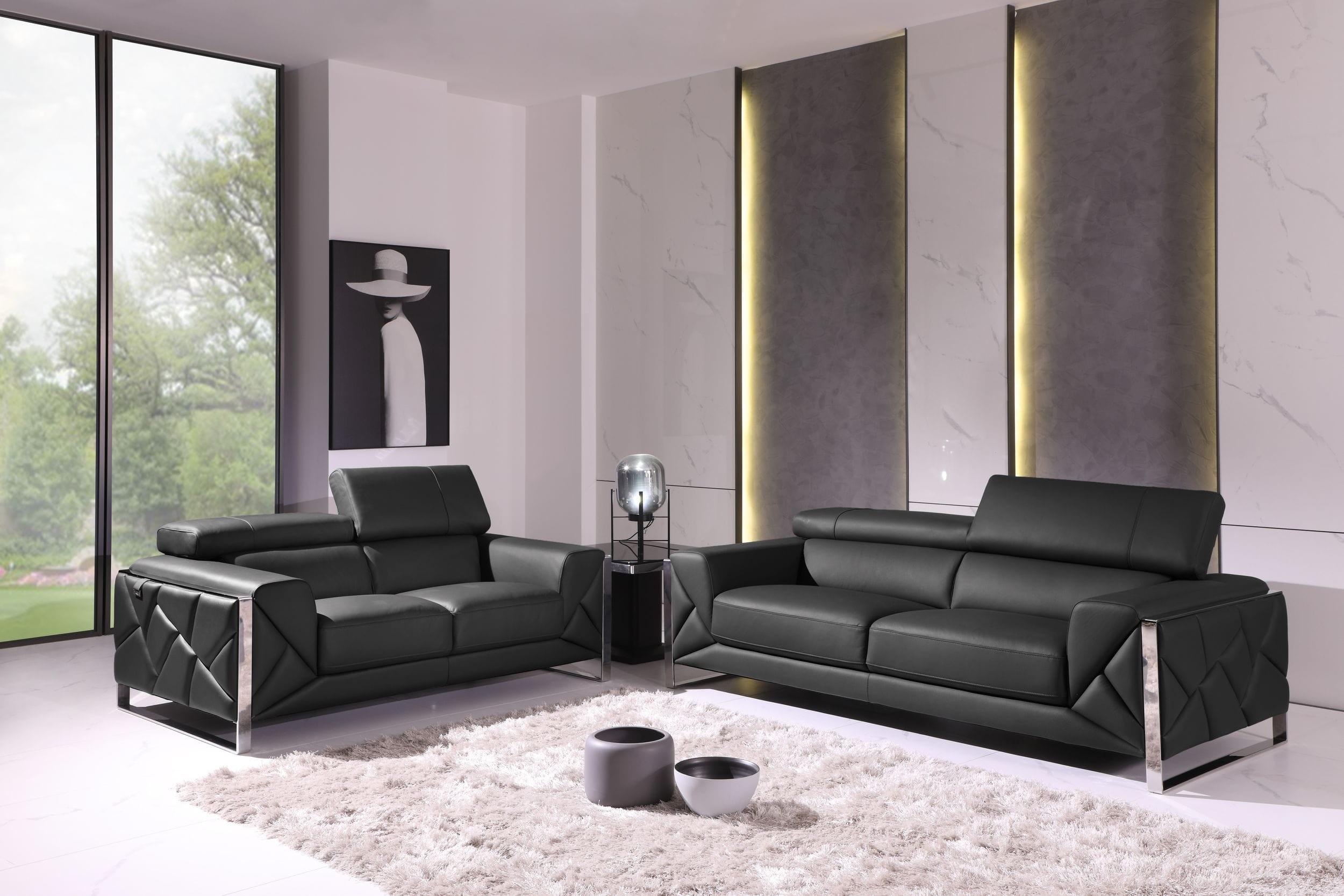 

    
Dark Gray Genuine Italian Leather Sofa & Loveseat Set 2Pcs Modern Global United 903
