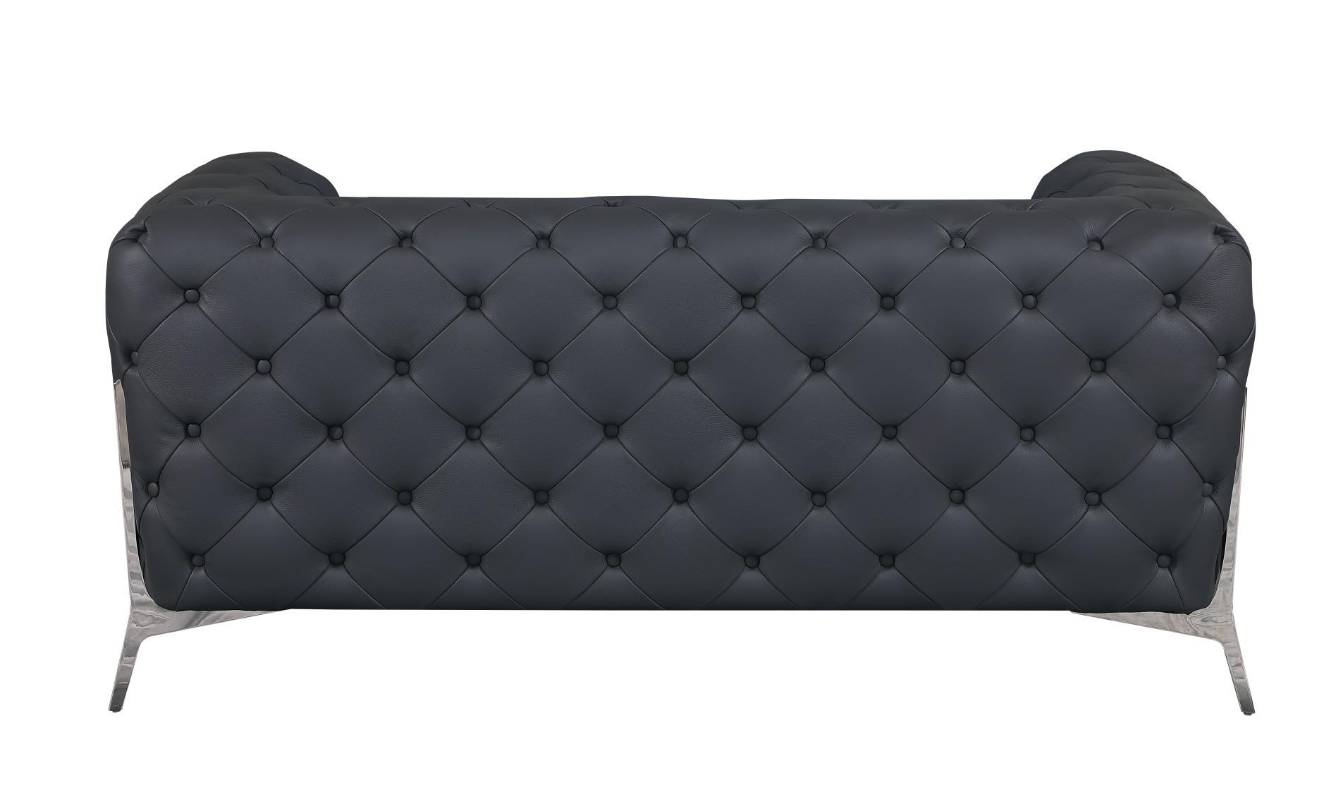 

    
 Shop  Dark Gray Genuine Italian Leather Sofa Set 2Pcs Contemporary 970 Global United
