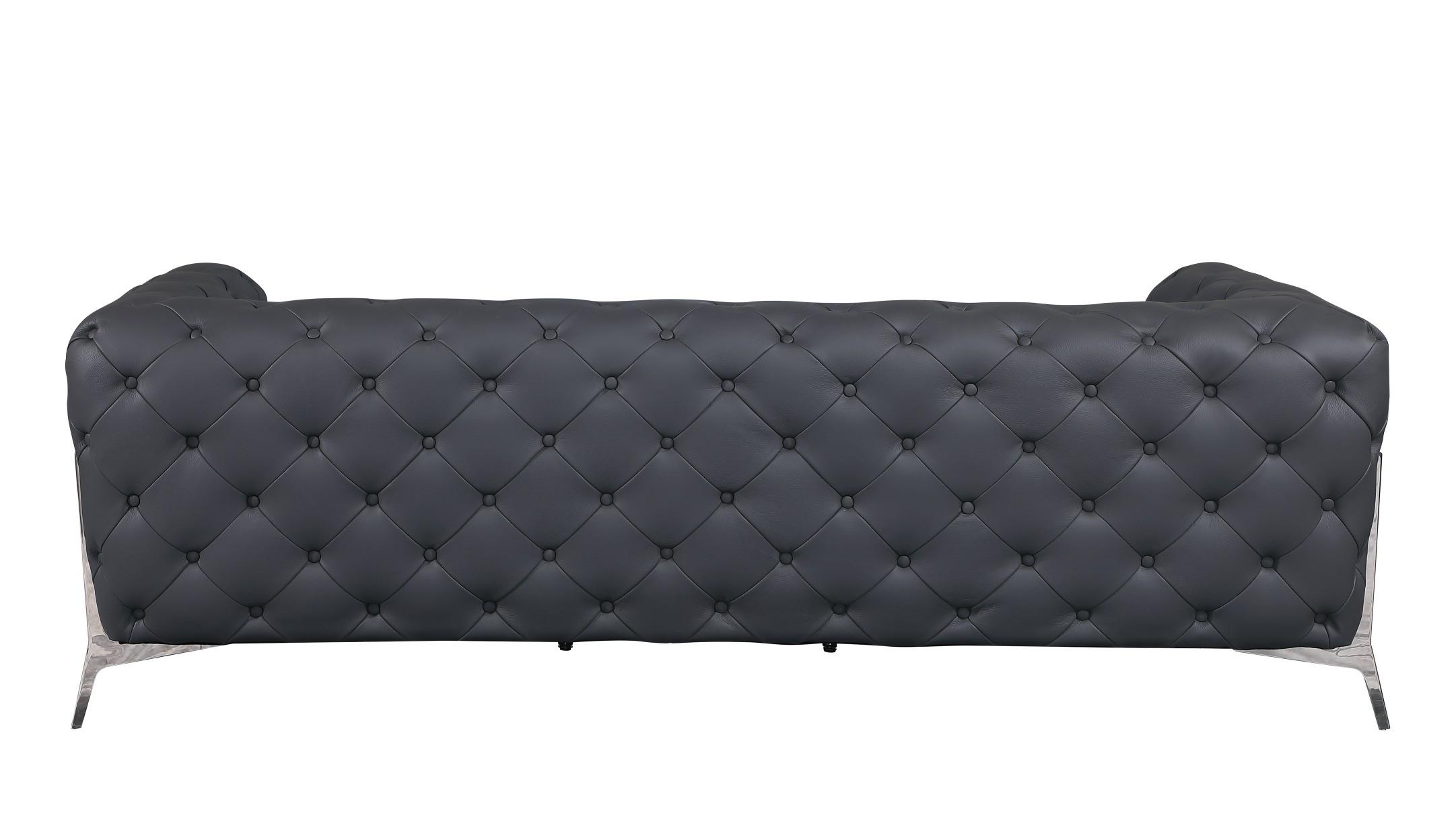

    
Dark Gray Genuine Italian Leather Sofa Set 3Pcs Contemporary 970 Global United
