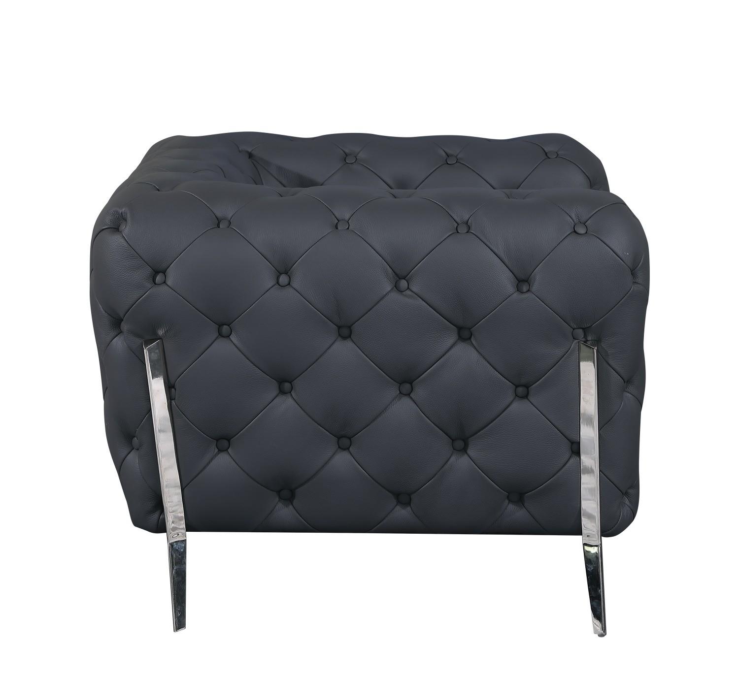 

    
 Photo  Dark Gray Genuine Italian Leather Sofa & Two Chairs Set Contemporary 970 Global United
