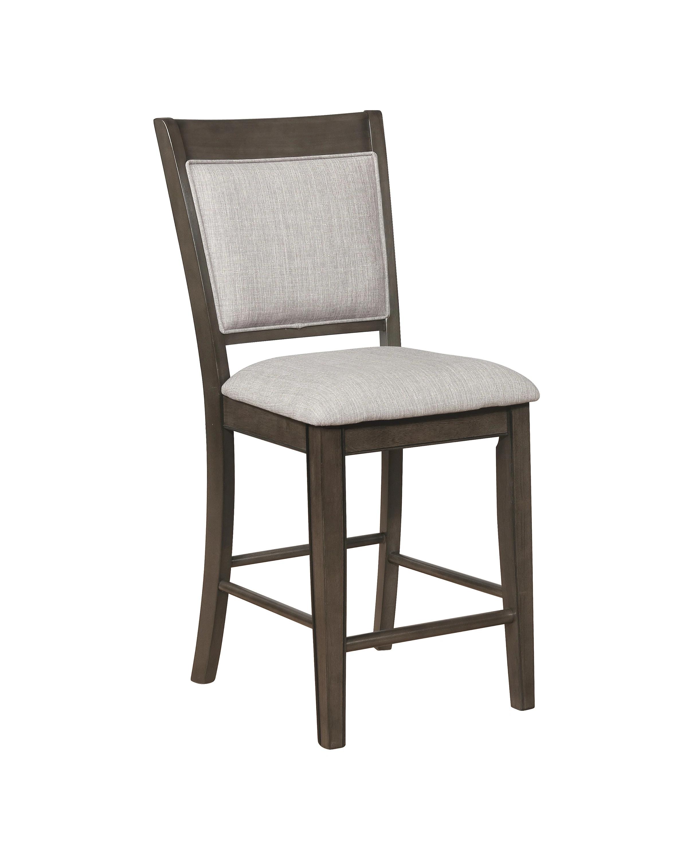 Modern, Farmhouse Counter Chair Set Fulton 2727GY-S-24-2pcs in Dark Gray Linen