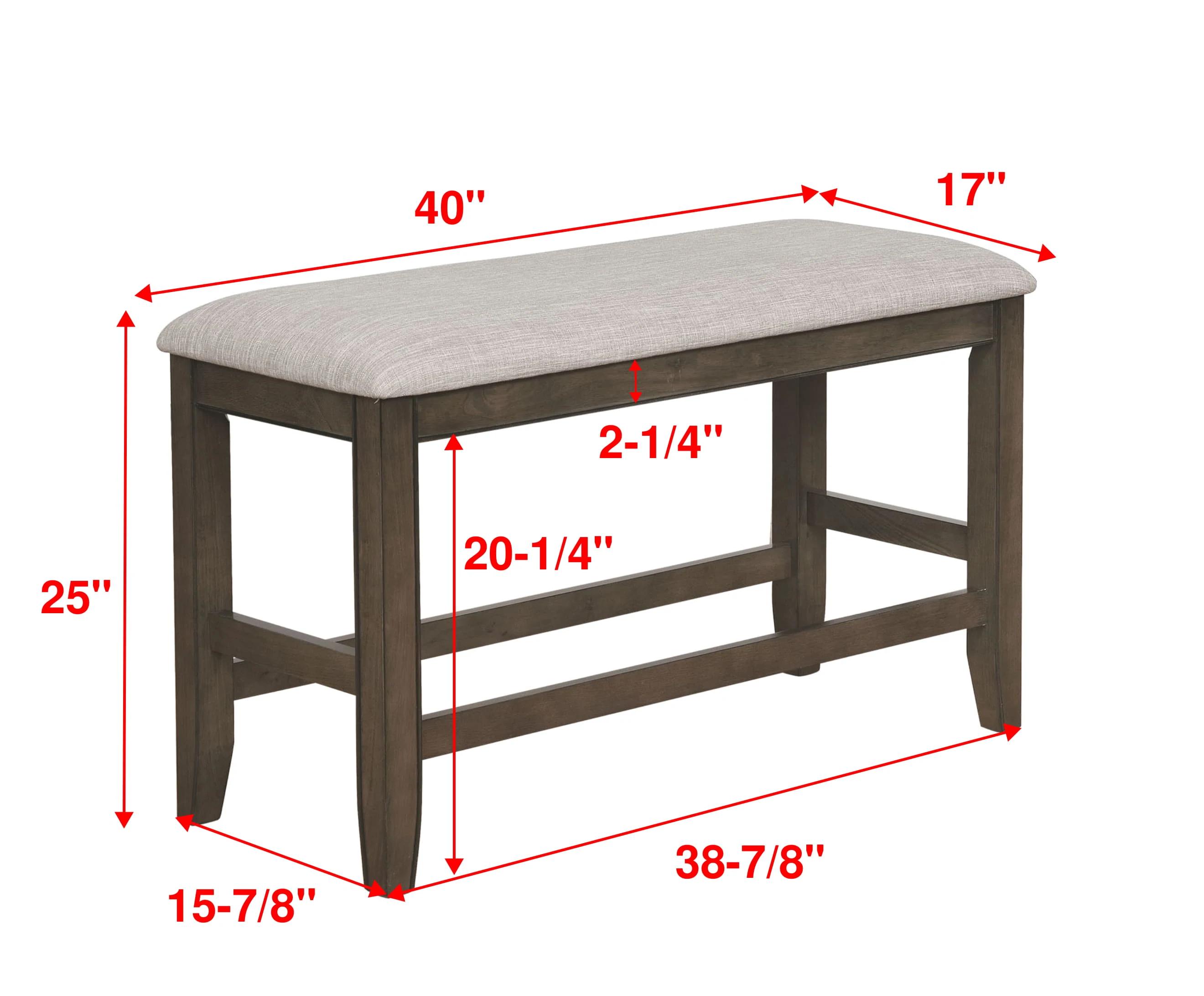 

    
Dark Gray & Gray Linen Counter Height Bench by Crown Mark Fulton 2727GY-BENCH
