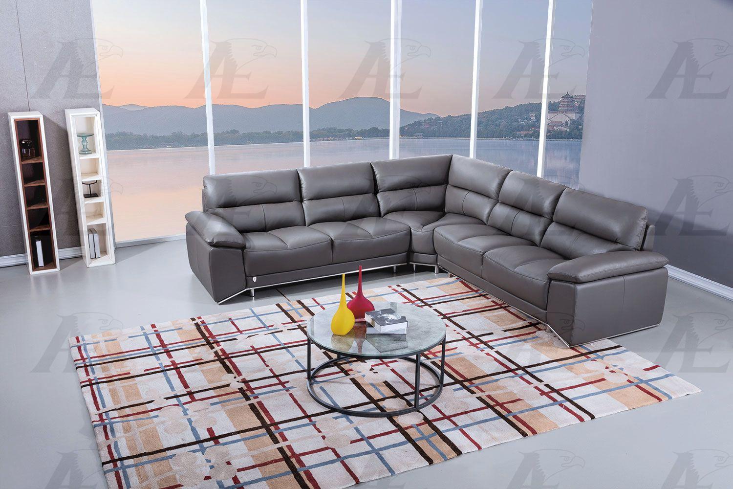 

        
American Eagle Furniture EK-L8000M-DG Sectional Sofa Dark Gray Top grain leather 00842295102409
