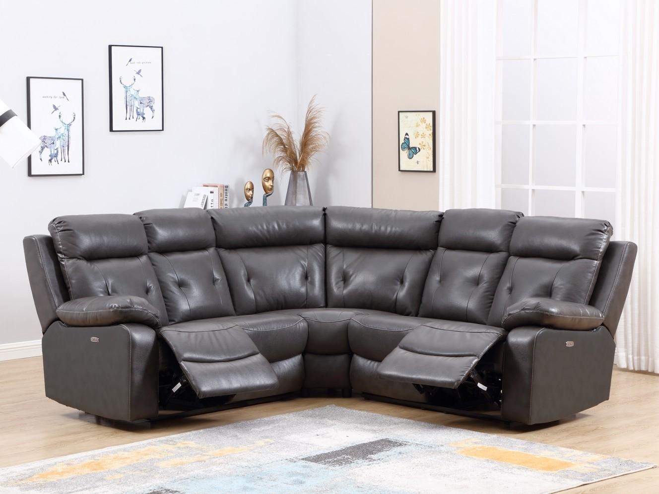 

    
DARK GRAY Leather Air Power Reclining Sectional Contemporary 9443 Global United
