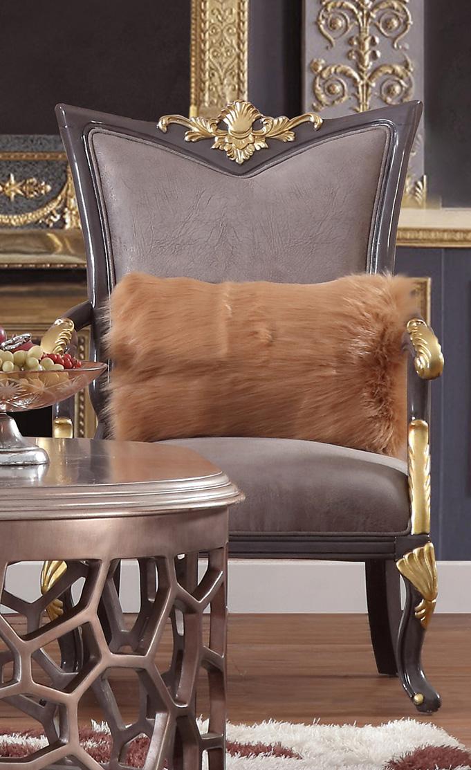

    
Dark Gray Pearl Fabric & Gold Finish Armchairs Set 3Pcs Traditional Homey Design HD-6024-1
