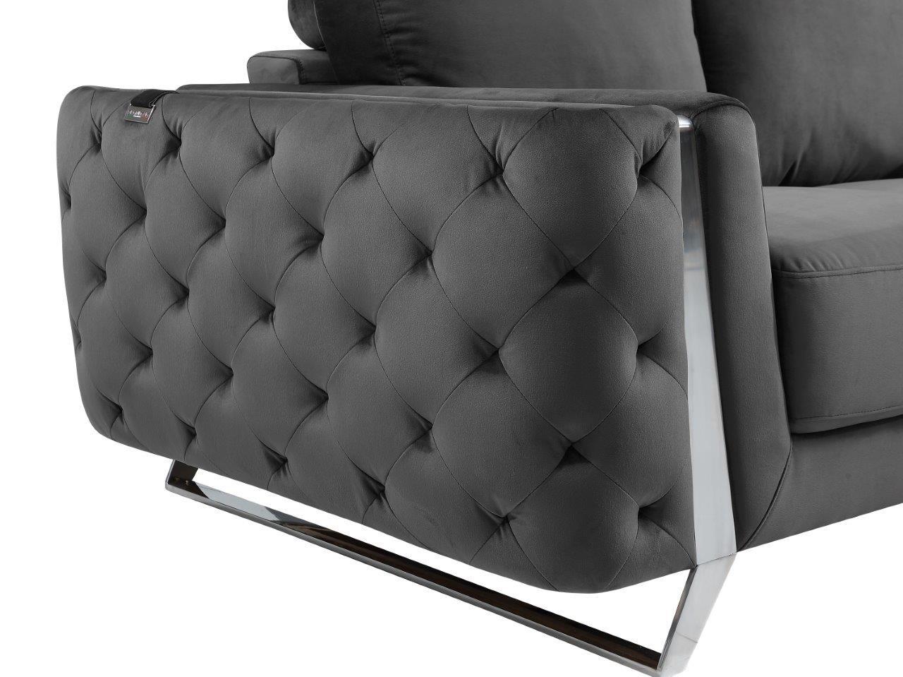 

    
DARK GRAY Premium Fabric Sofa Set 2Pcs Contemporary 1051 Global United
