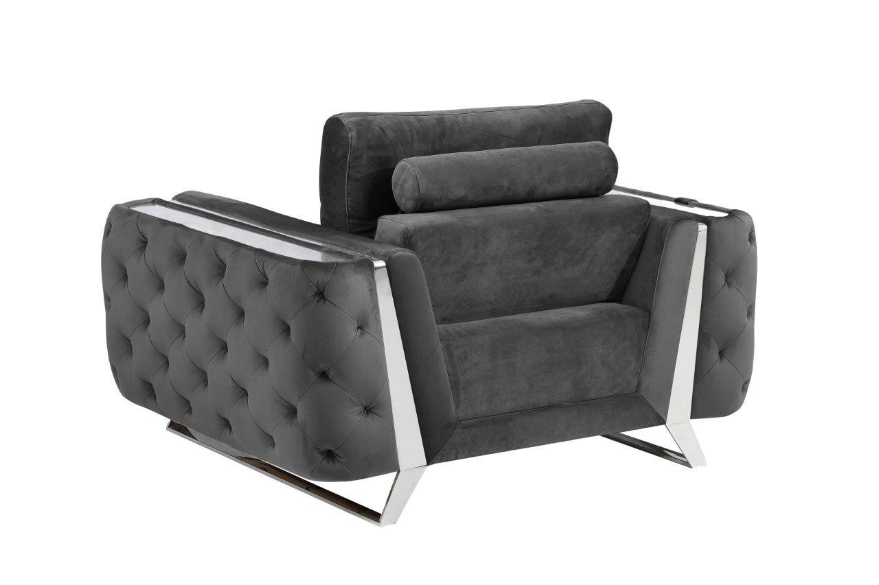 

    
 Photo  DARK GRAY Premium Fabric Sofa Set 3Pcs Contemporary 1051 Global United
