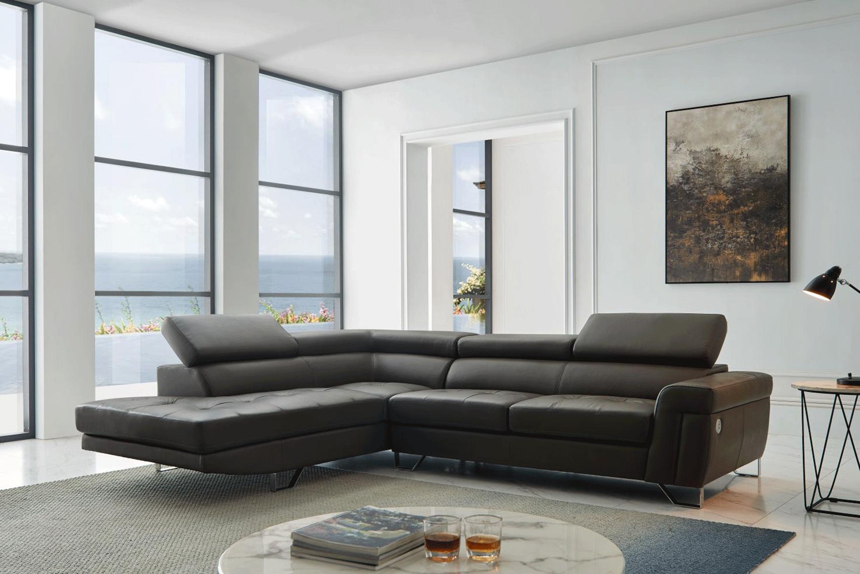 

    
Dark Gray Top-grain Leather Sectional Sofa LEFT Contemporary Modern ESF 1807
