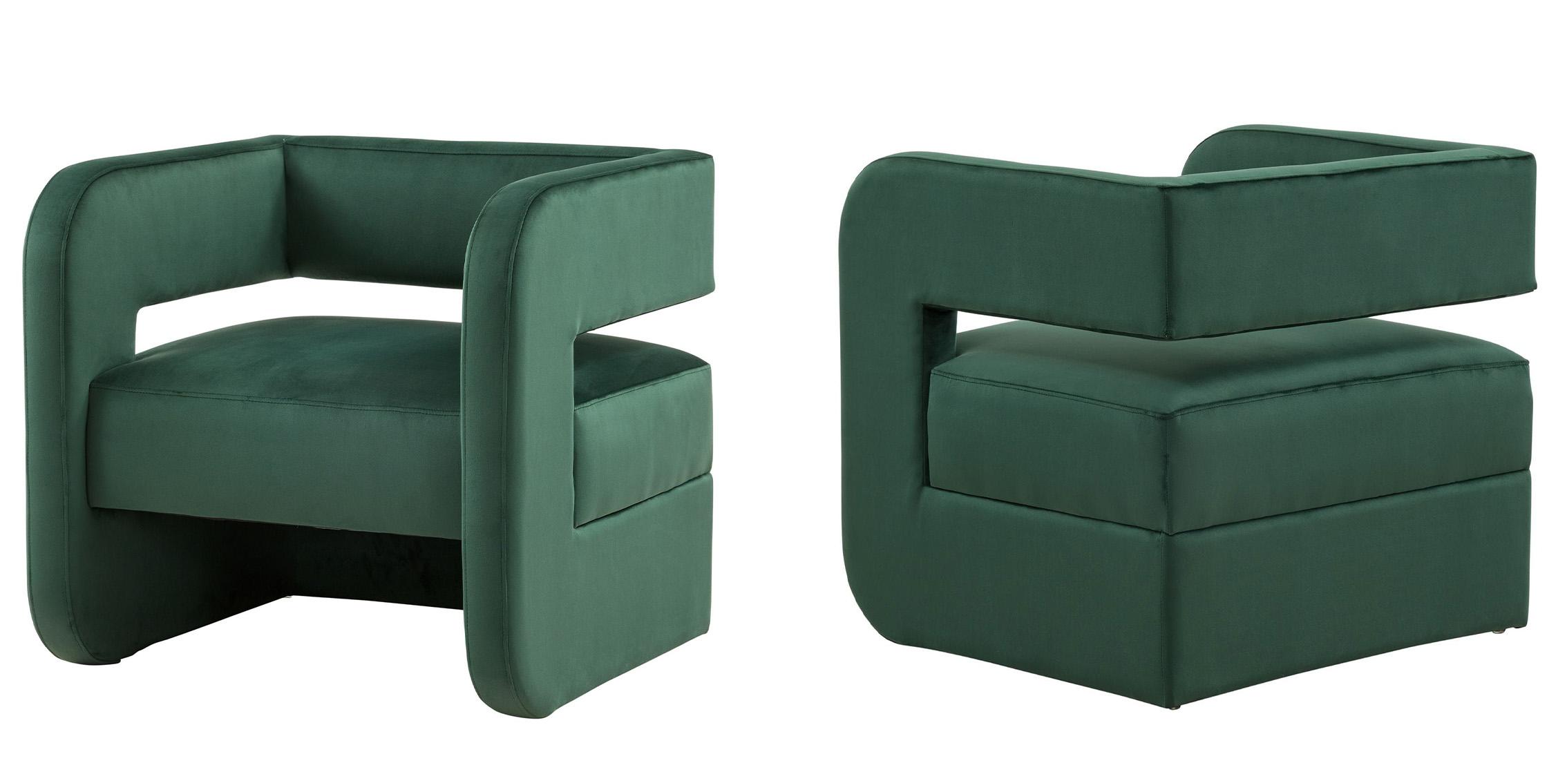 Contemporary, Modern Arm Chair Set VGRHAC-232-GRN-1-Set-2 VGRHAC-232-GRN-1-Set-2 in Green Fabric
