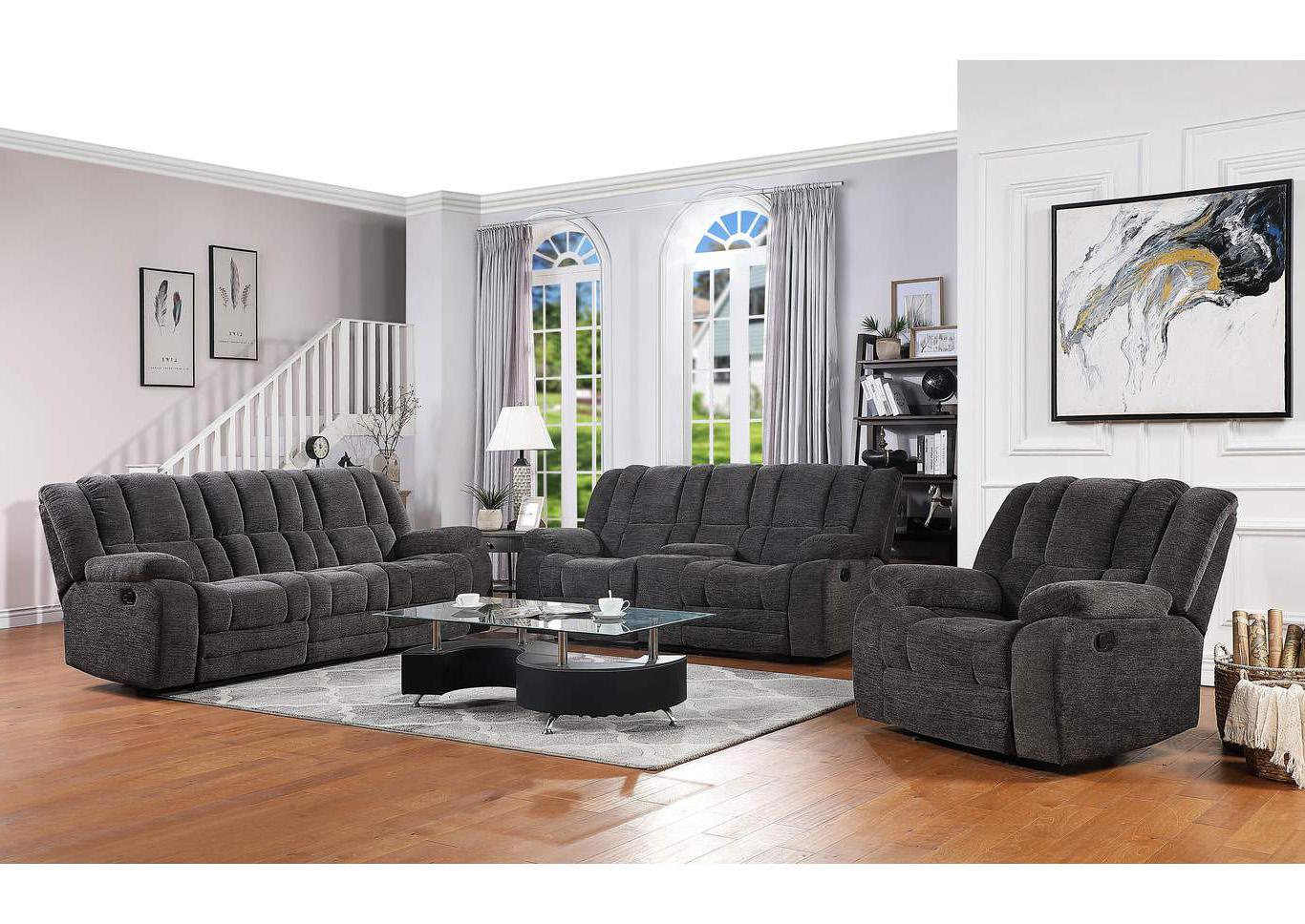 

    
Galaxy Home Furniture CHICAGO Recliner Sofa Set Dark Grey GHF-808857938657
