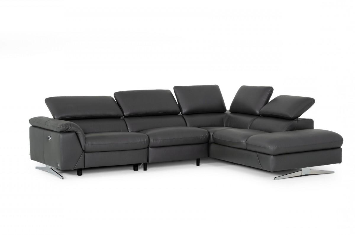 Modern Reclining Sectional VGKNE9104-GREY1-SECT VGKNE9104-GREY1-SECT in Dark Gray Eco Leather
